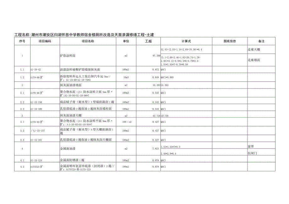 潮州市潮安区归湖怀慈中学教师宿舍楼厕所改造及天面渗漏修缮工程计算书.docx_第2页