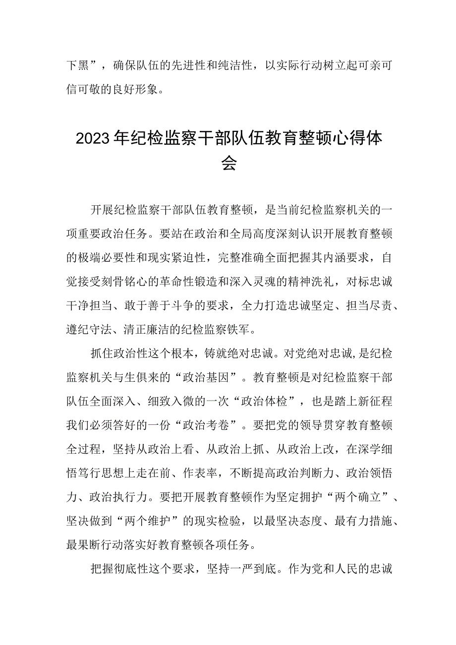 2023全国纪检监察干部队伍教育整顿的心得体会感悟材料八篇.docx_第3页