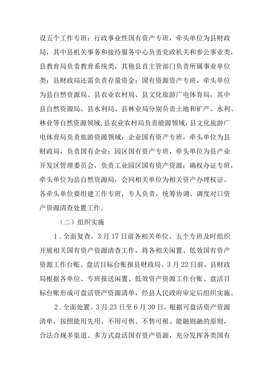 XX县2023年度国有三资清查处置与管理改革行动方案.docx_第3页