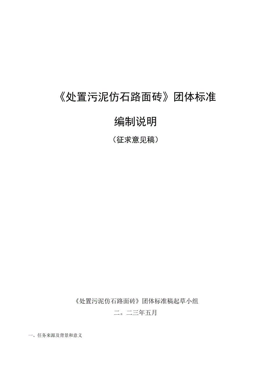 处置污泥仿石路面砖编制说明.docx_第1页