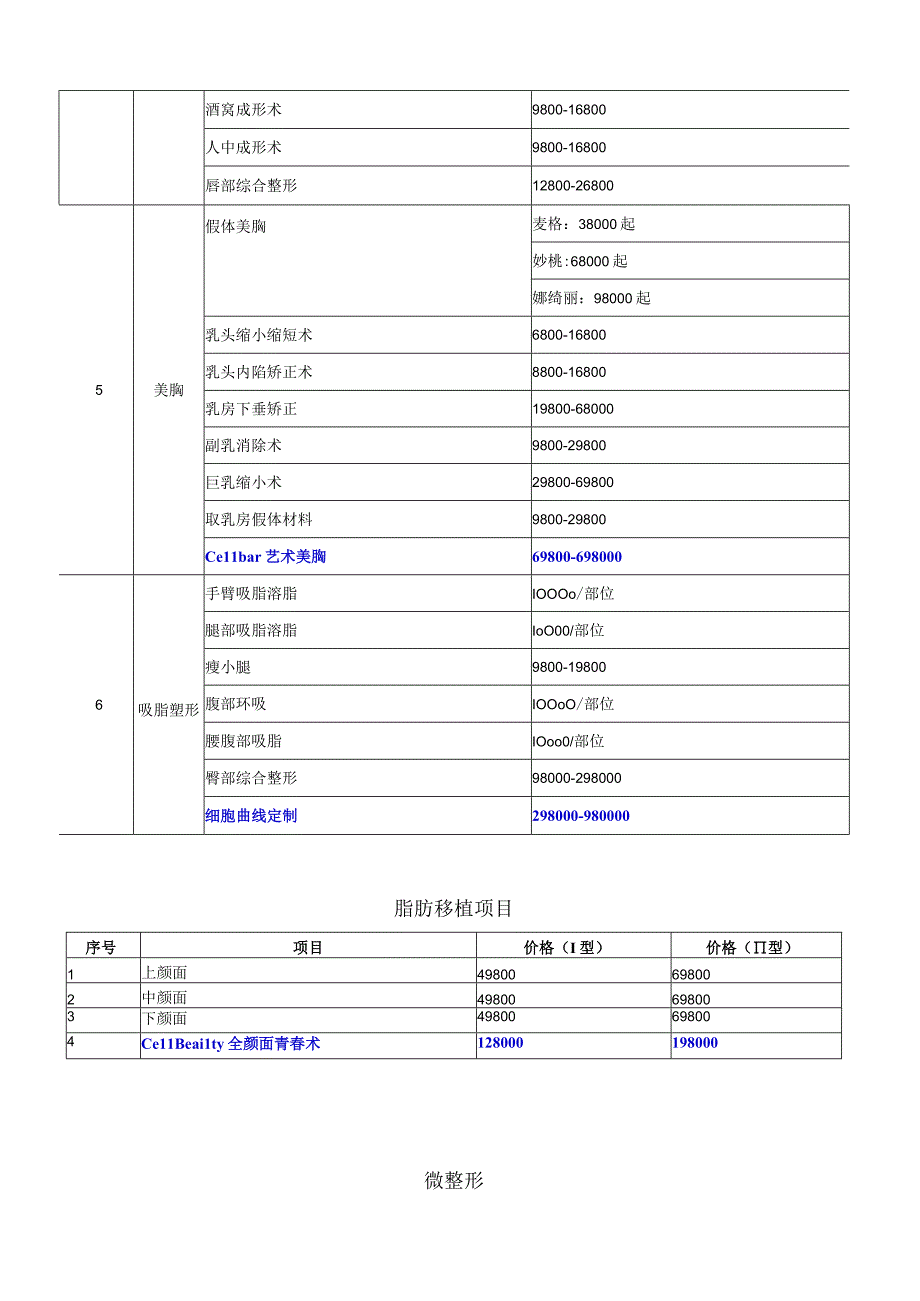 医美整形项目价格体系.docx_第2页