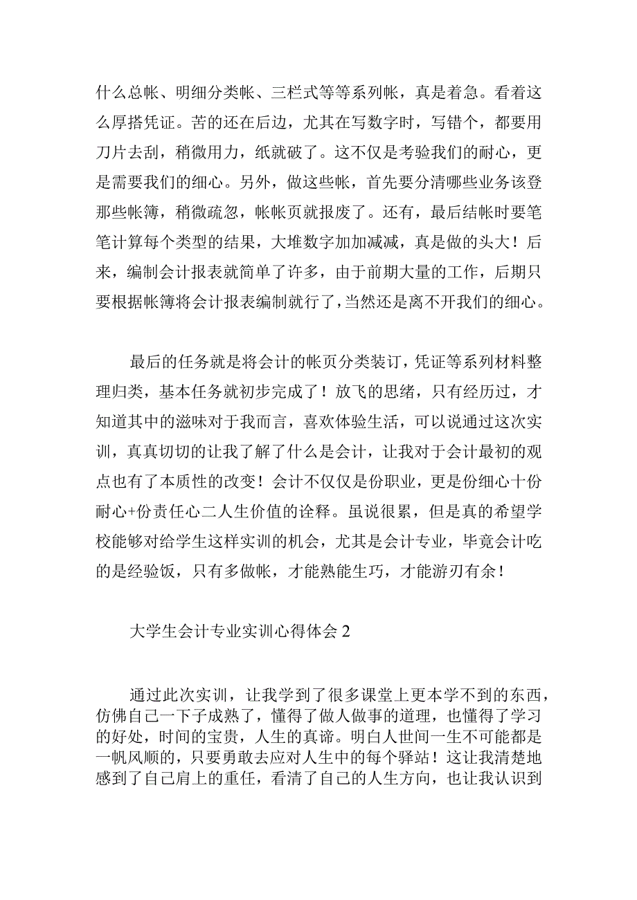 大学生会计专业实训心得体会示例范文.docx_第2页