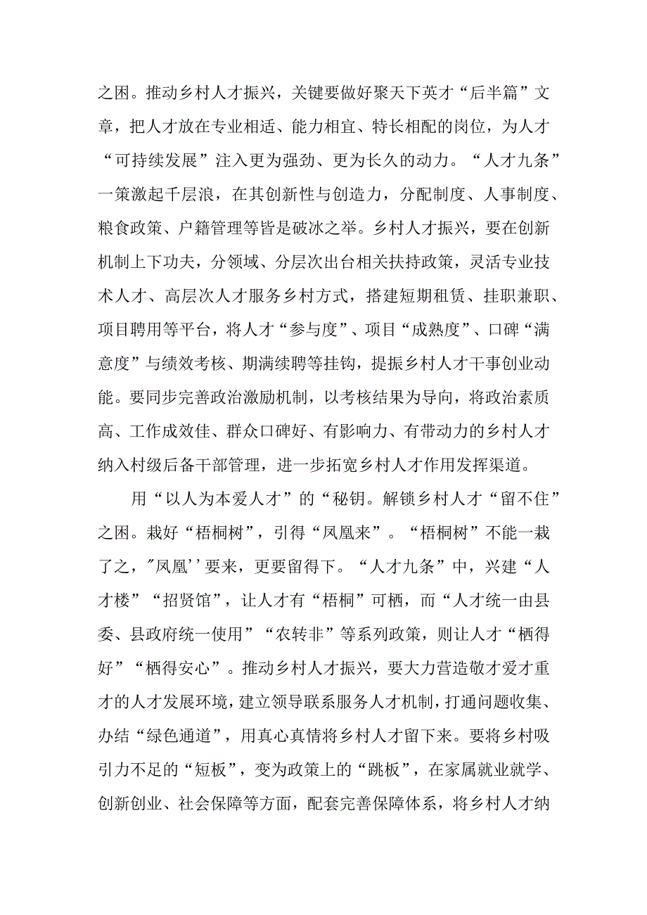 2023重温学习贯彻人才九条心得体会感想领悟4篇.docx_第3页