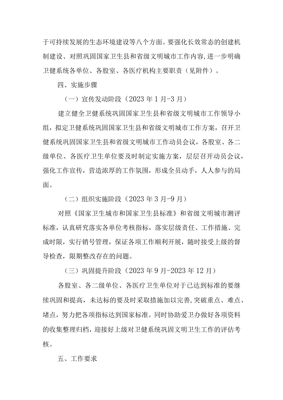 XX县卫健系统巩固国家卫生县和省级文明城市工作实施方案.docx_第2页