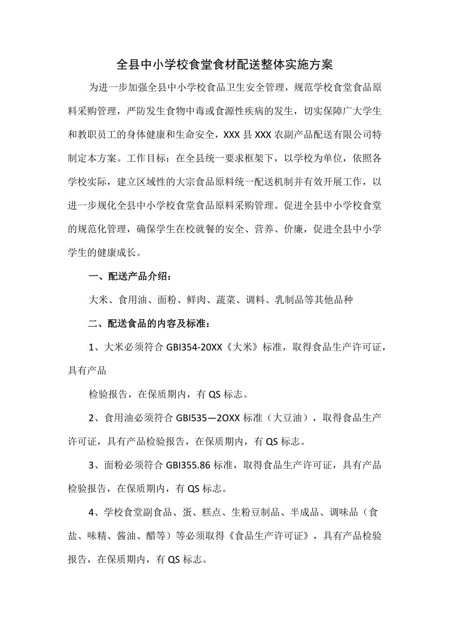 全县中小学校食堂食材配送整体实施方案.docx_第1页