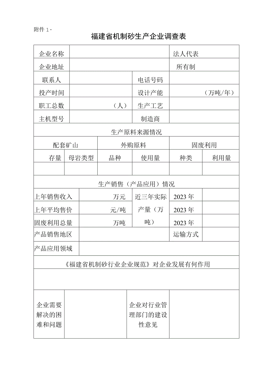 福建省机制砂生产企业调查表.docx_第1页