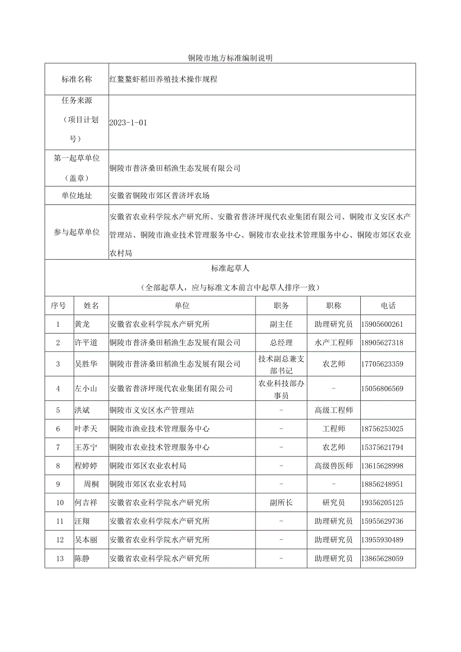 红螯螯虾稻田养殖技术操作规程》编制说明.docx_第2页