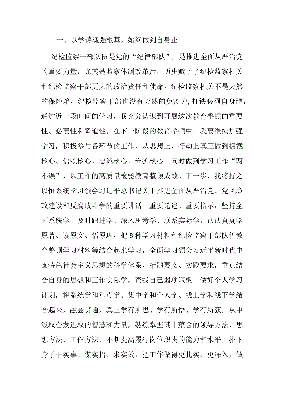 纪检监察干部在打铁必须自身硬专题研讨会上的发言材料共二篇.docx_第2页