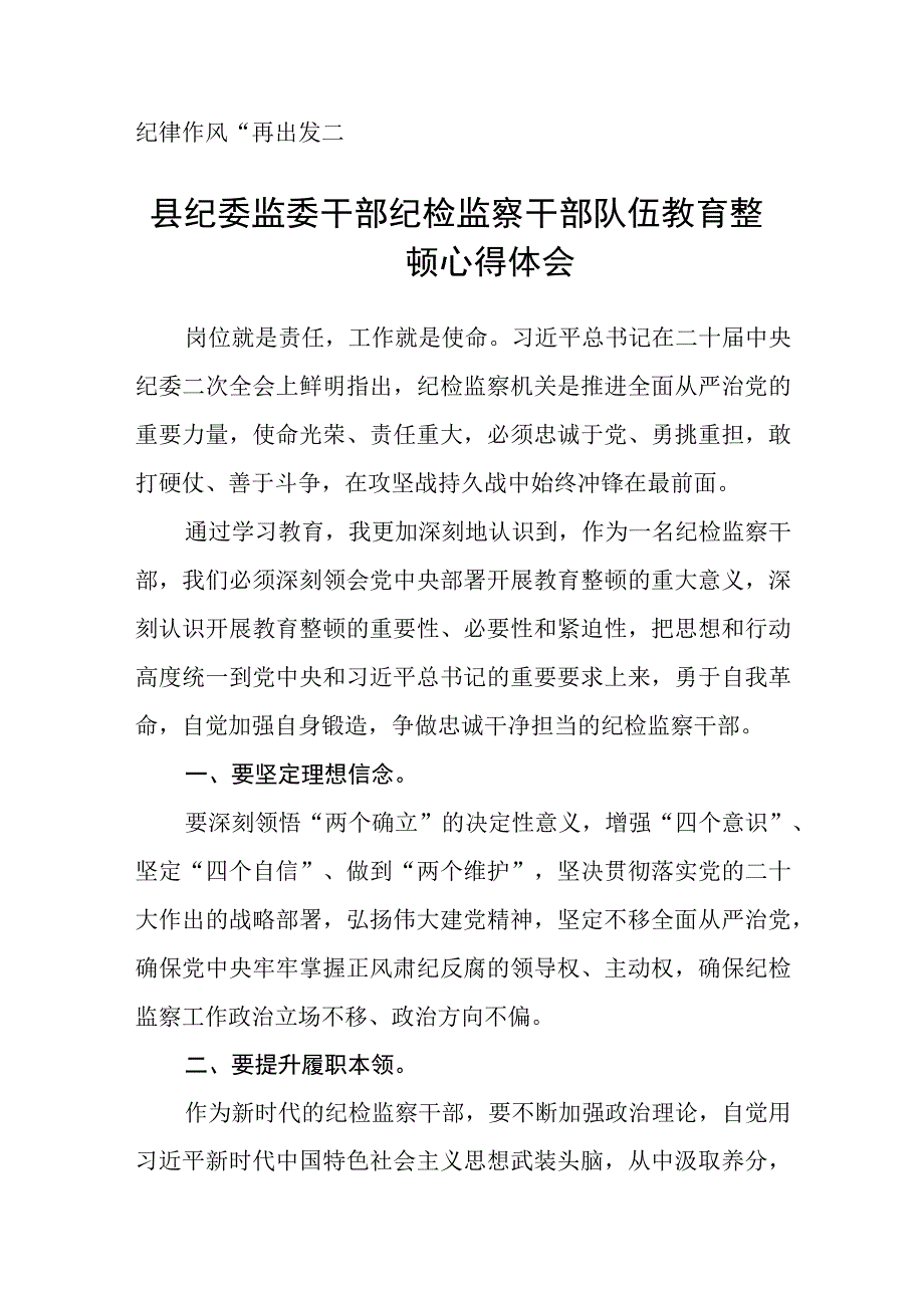 纪检干部队伍教育整顿工作学习心得体会精选五篇样例.docx_第3页