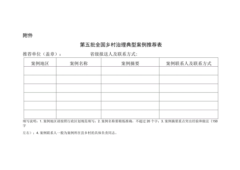 第五批全国乡村治理典型案例推荐表.docx_第1页