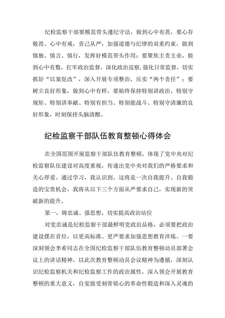 纪检监察干部在纪检监察干部队伍教育整顿心得体会八篇精选供参考.docx_第2页