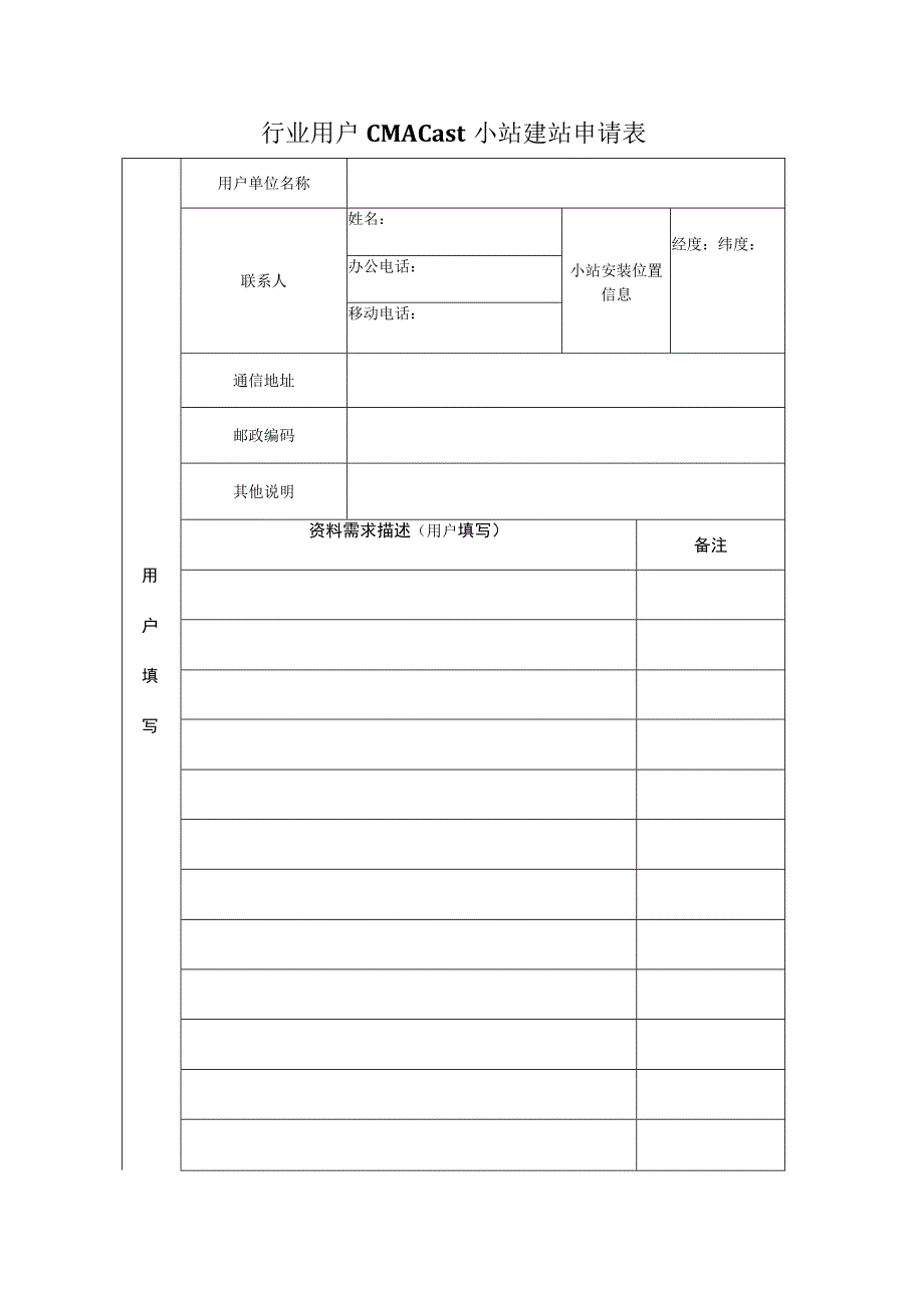 行业用户CMACast小站建站申请表.docx_第1页