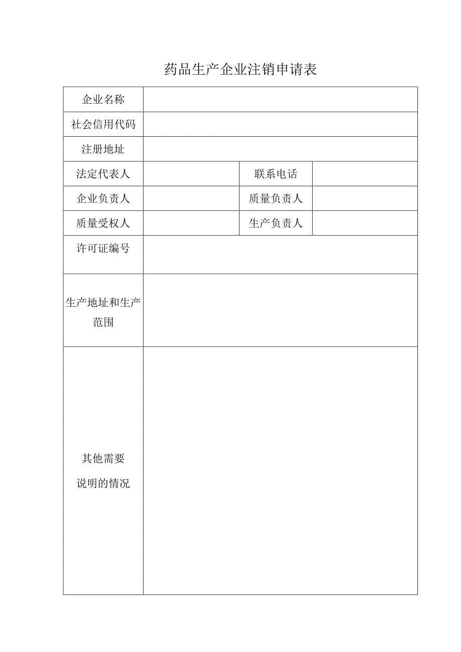 药品生产企业注销申请表.docx_第1页