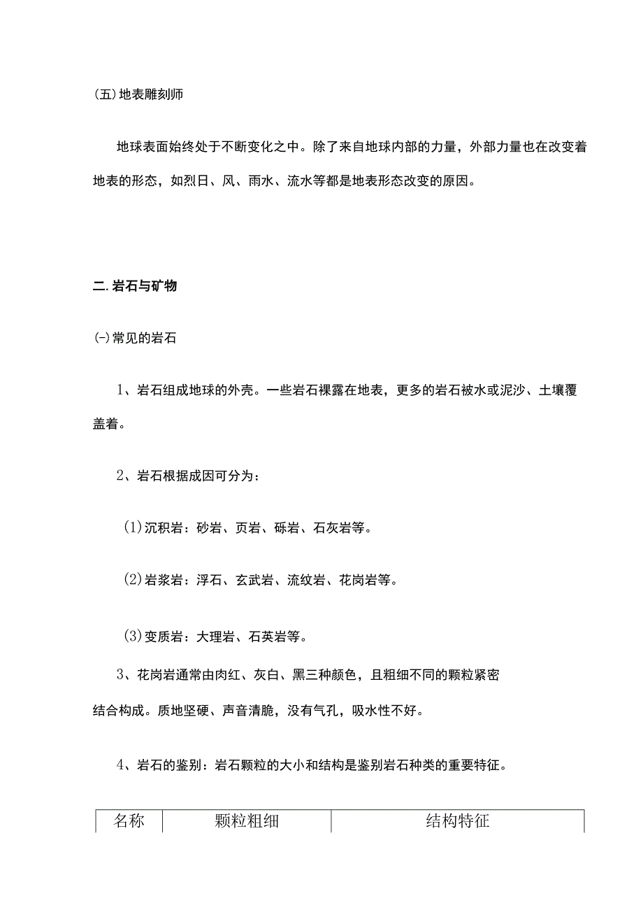 苏教版《小升初科学总复习资料》地球的概貌岩石与矿物.docx_第3页