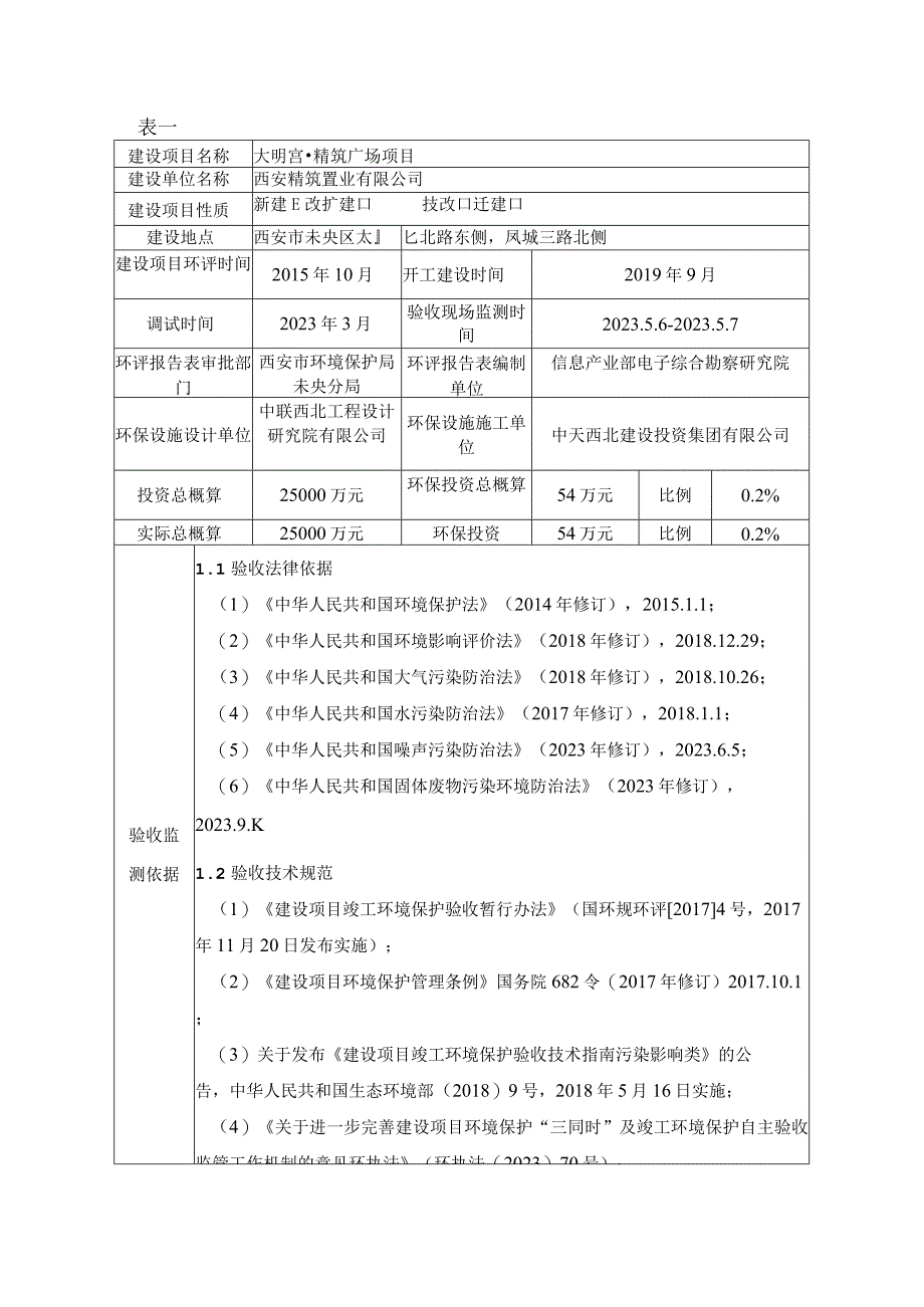 西安精筑置业有限公司大明宫精筑广场项目竣工环境保护验收监测报告表.docx_第3页