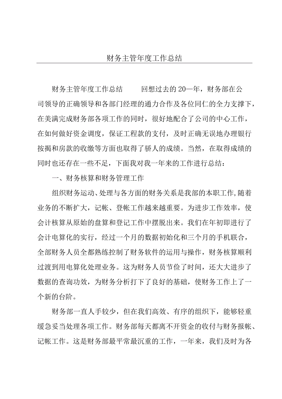 财务主管年度工作总结.docx_第1页