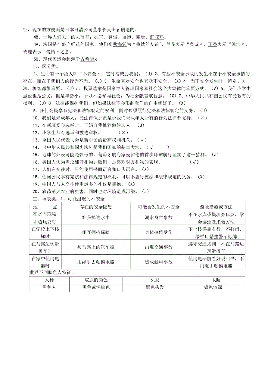 鄂版六年级品德及社会上册复习试题与答案.docx_第3页