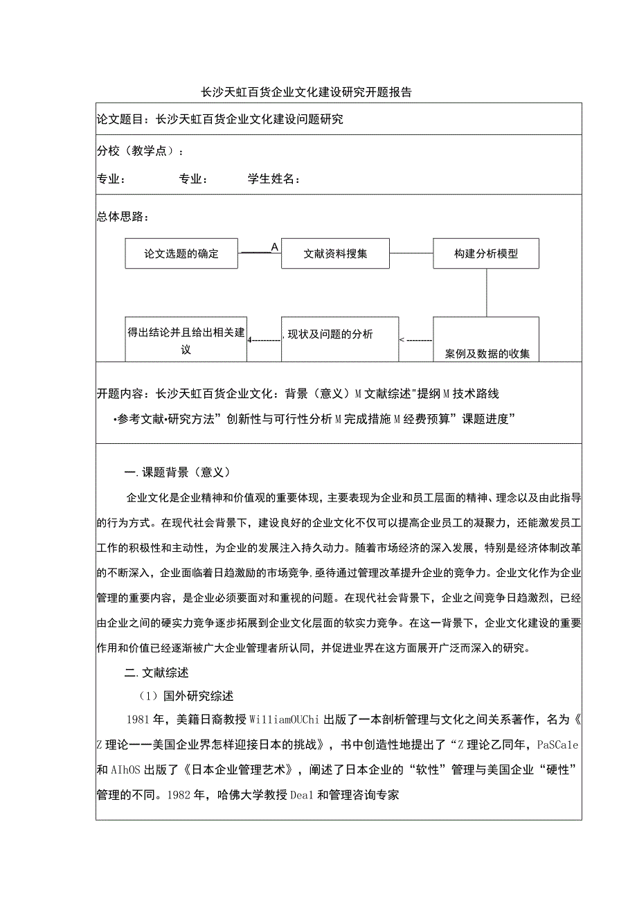 长沙天虹百货企业文化建设研究开题报告文献综述2800字.docx_第1页