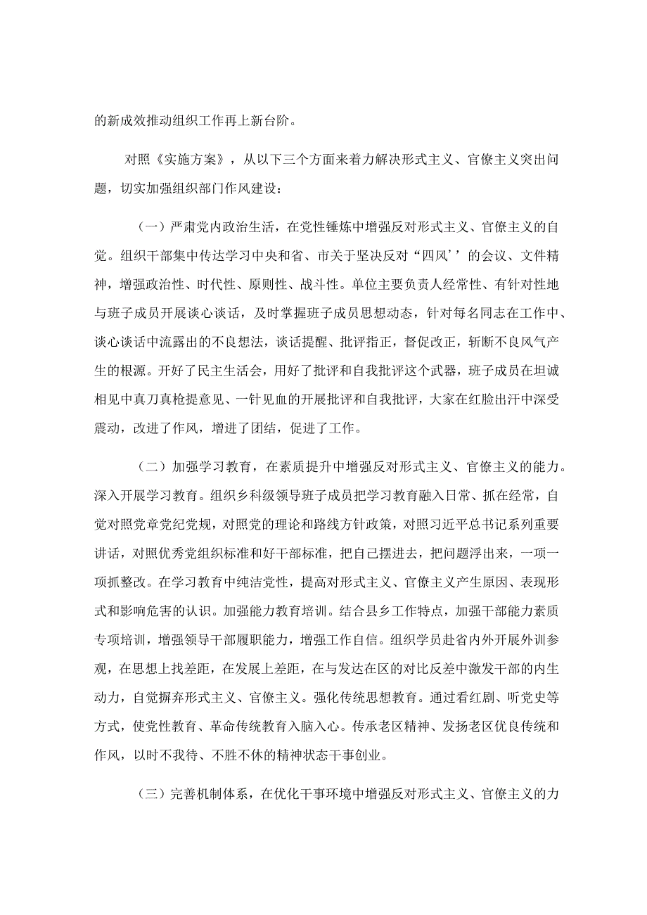 集中整治形式主义官僚主义工作情况汇报范文.docx_第2页