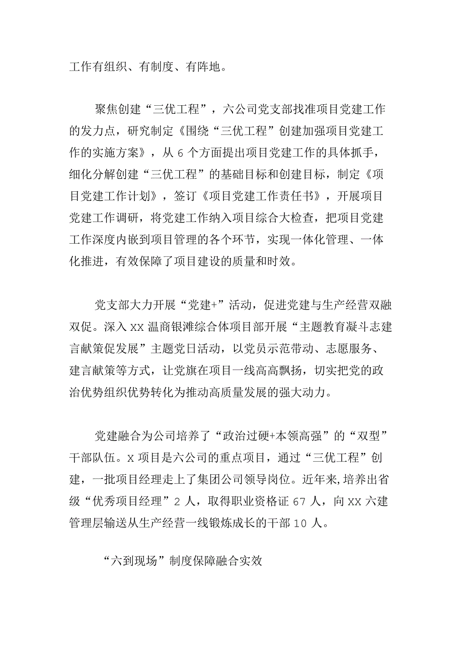 集团公司党支部党建融合工作综述.docx_第2页