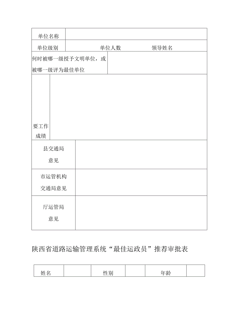 陕西省道路运输管理系统文明单位推荐审批表.docx_第3页