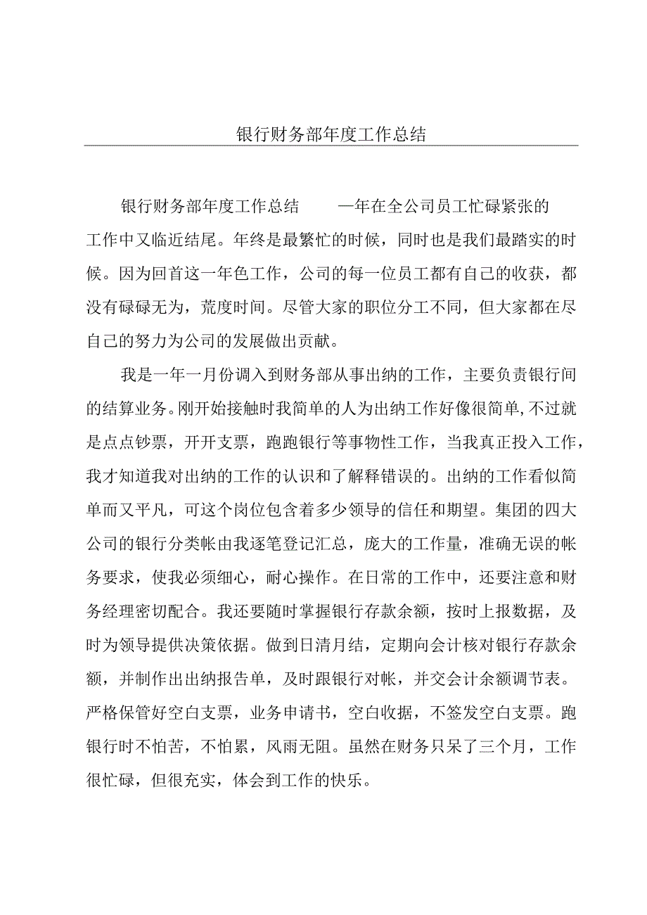 银行财务部年度工作总结.docx_第1页