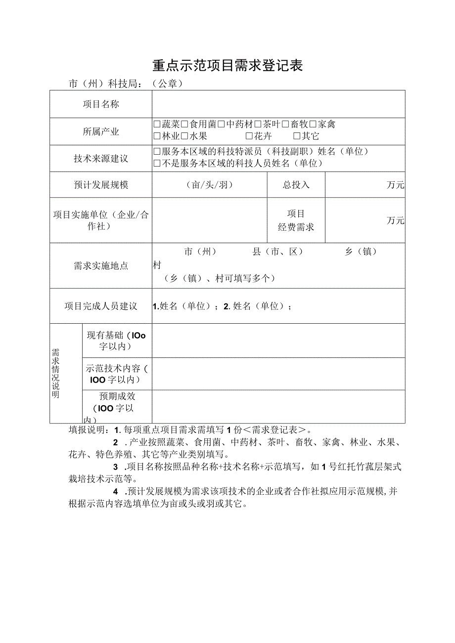 重点示范项目需求登记表.docx_第1页