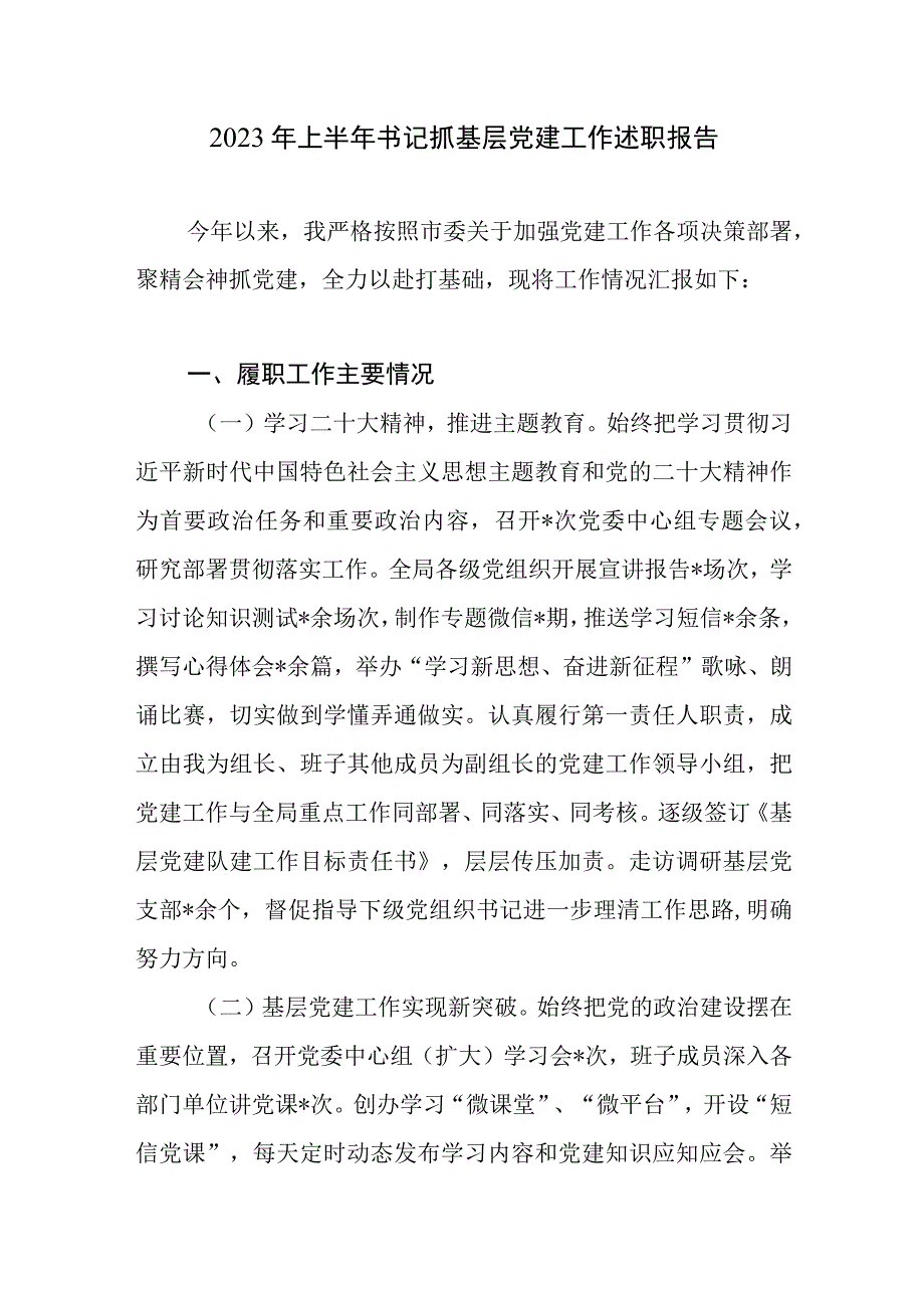 2023年上半年党委书记抓基层党建工作述职报告.docx_第2页