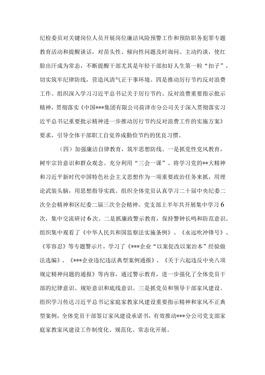 2023年上半年公司纪检监察工作总结.docx_第3页