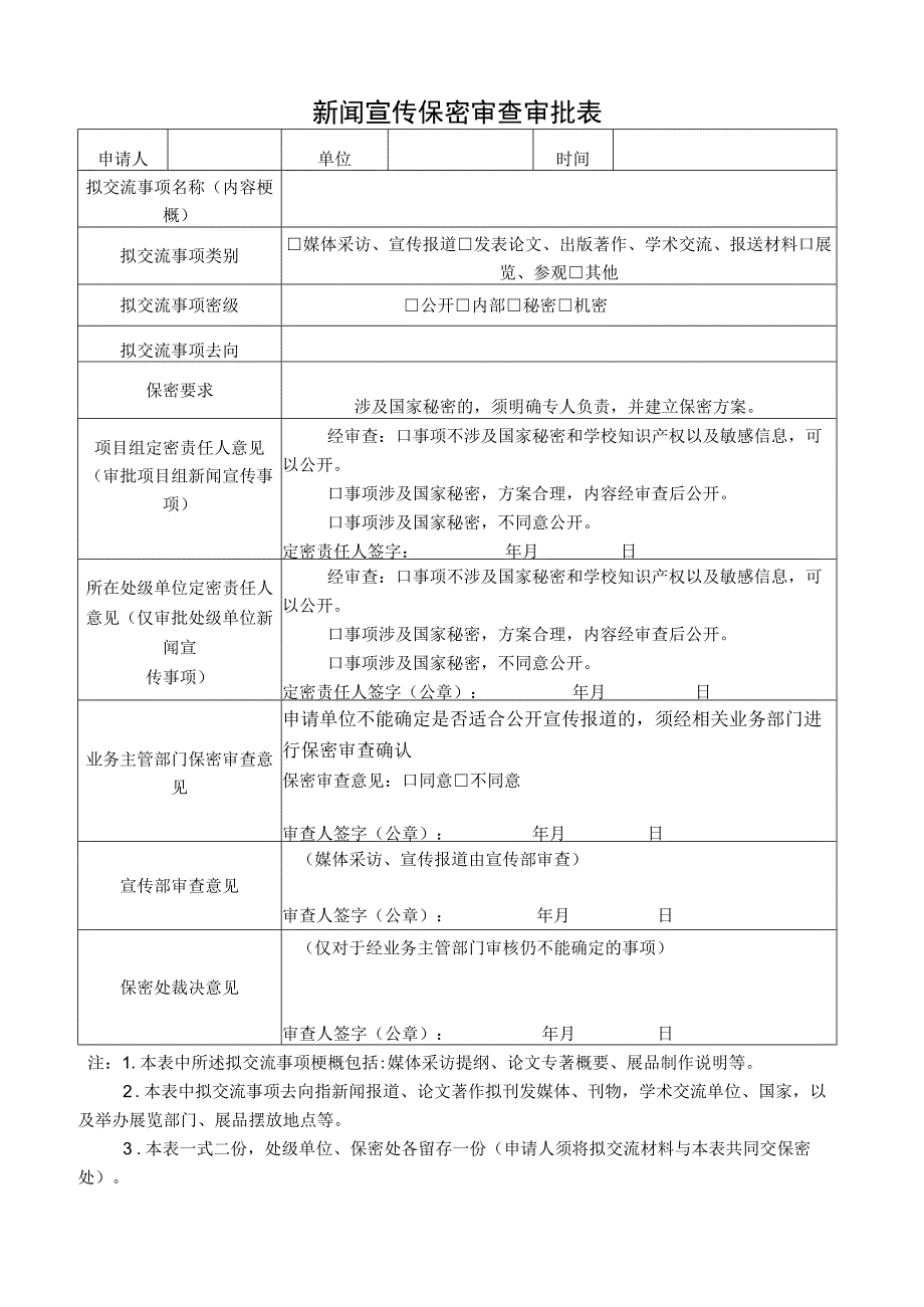 15新闻宣传保密审查审批表.docx_第1页