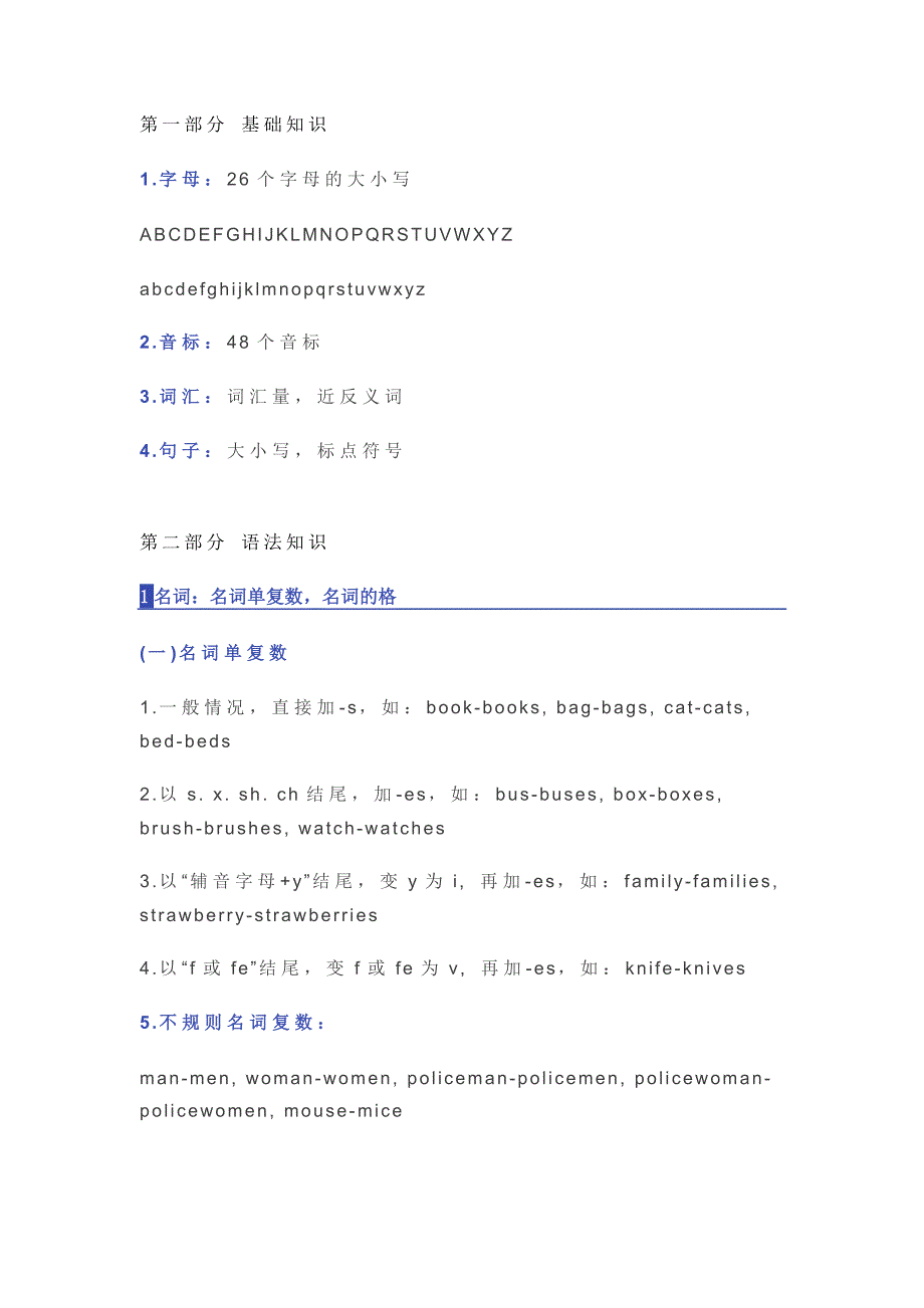 小学英语基础知识总结 第一版.docx_第1页