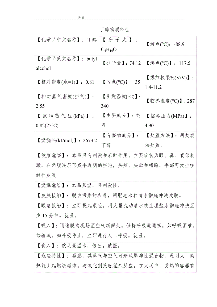 化工培训资料：丁醇物质特性.docx_第1页