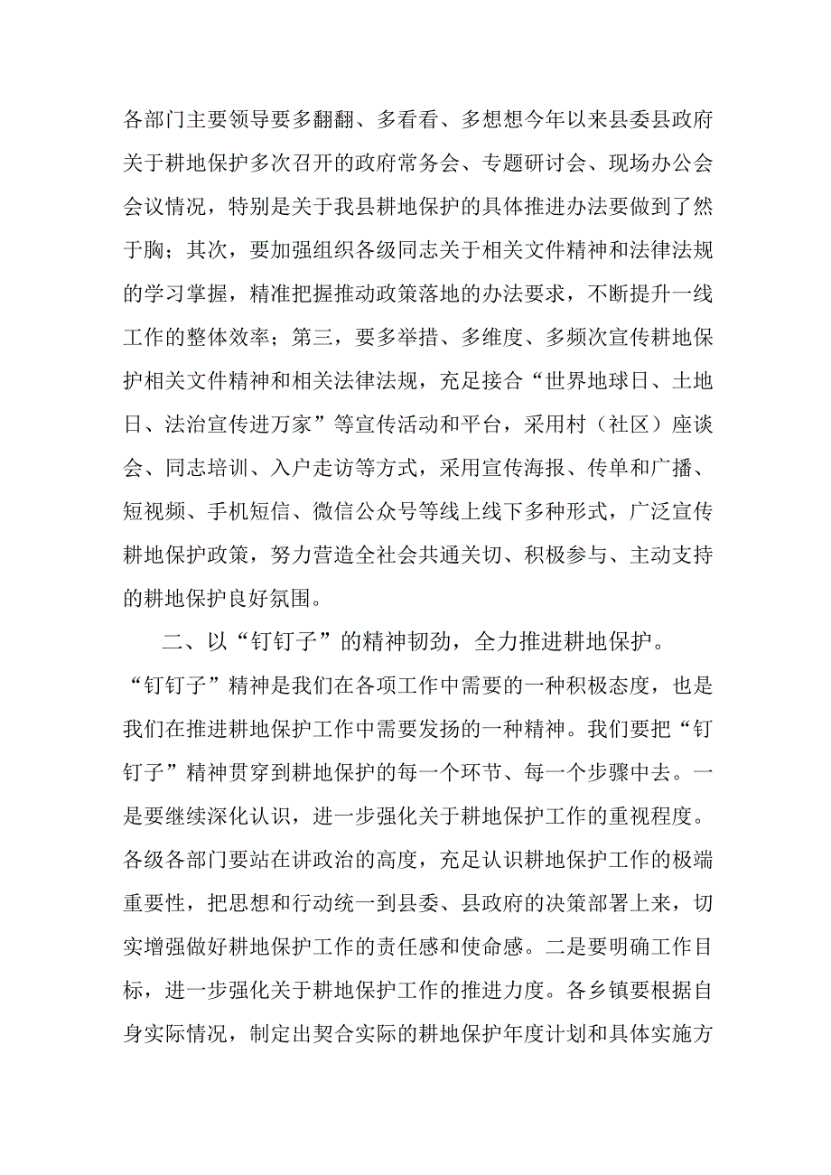 某分管副县长在某县耕地保护重点工作推进会议上的讲话讲话发言.docx_第2页