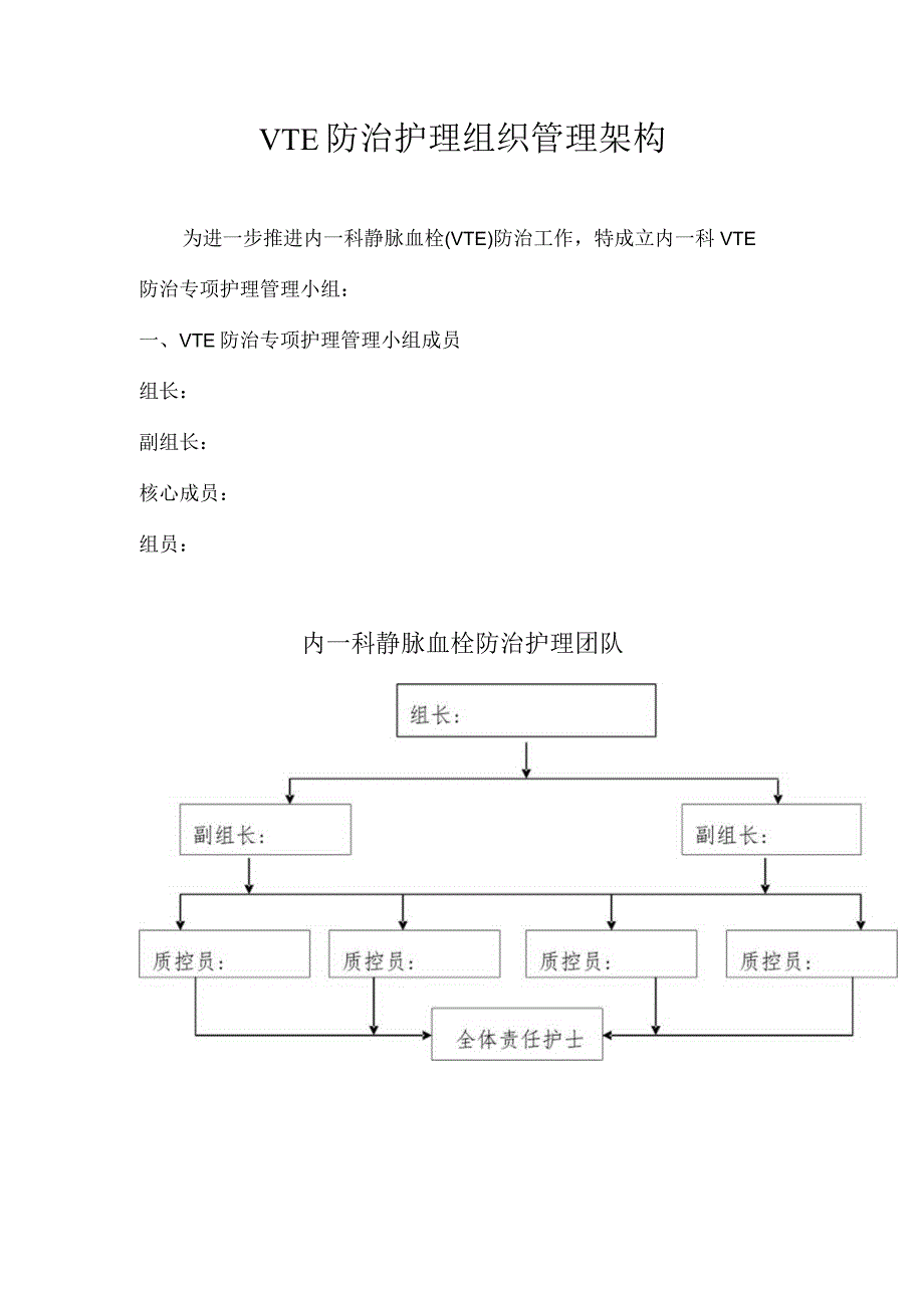 医院VTE防治护理组织管理架构.docx_第1页