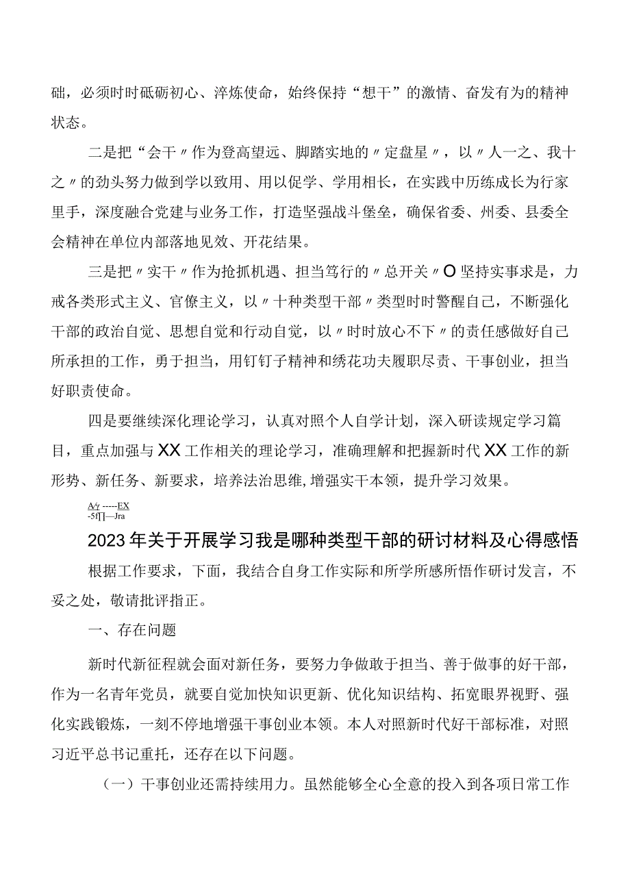 共八篇2023年度深入学习贯彻我是哪种类型干部学习研讨发言材料及心得体会.docx_第2页