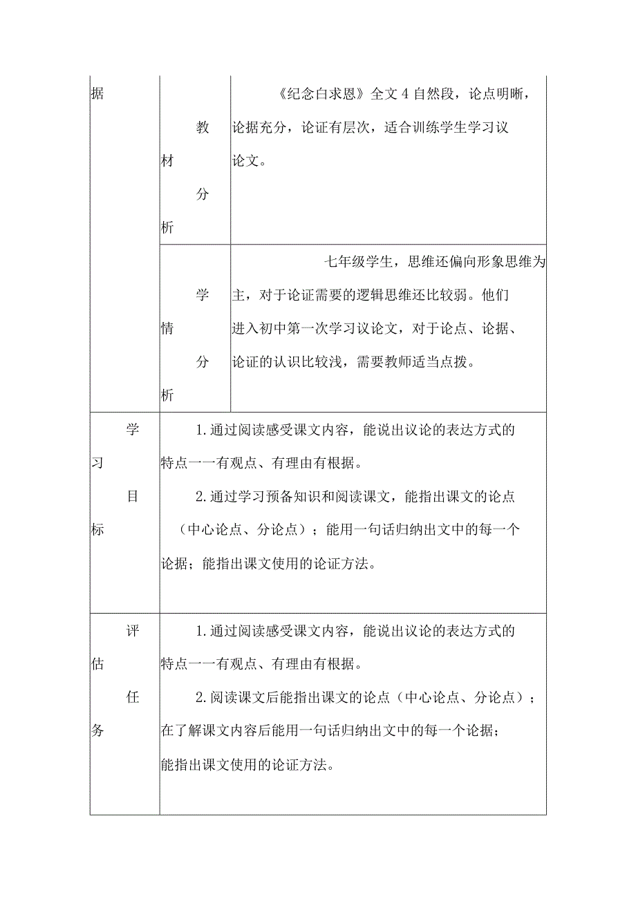 《纪念白求恩》学教评一致性教学设计.docx_第2页