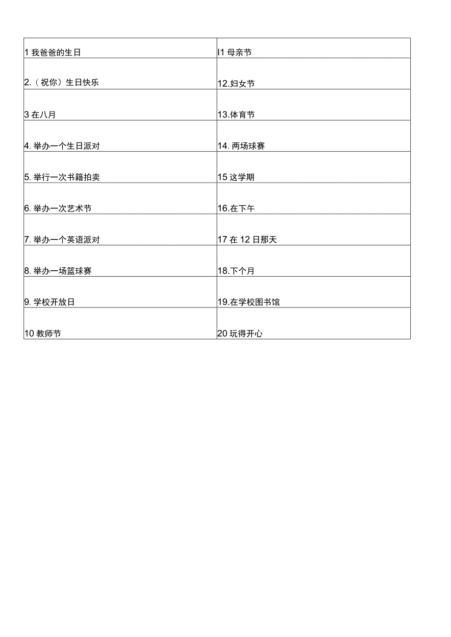 人教版七年级上册 Unit 8 When is your birthday_单词短语句子默写表（含答案）.docx_第3页