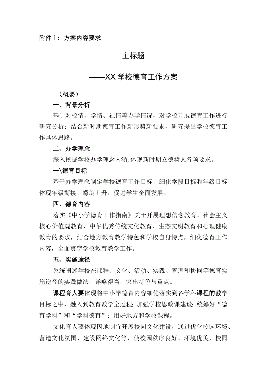 XX学校德育工作方案.docx_第1页