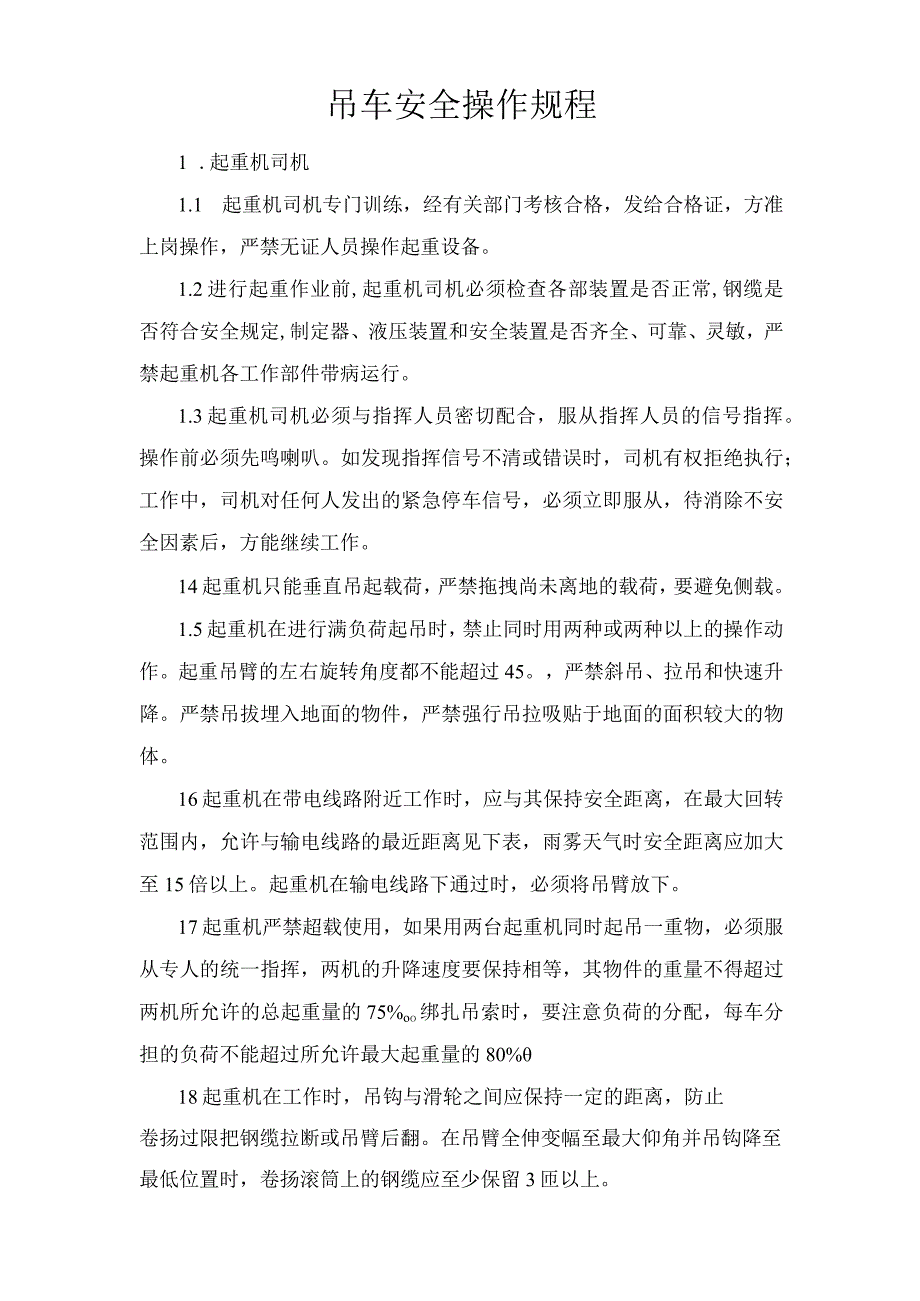 吊车安全操作规程.docx_第1页