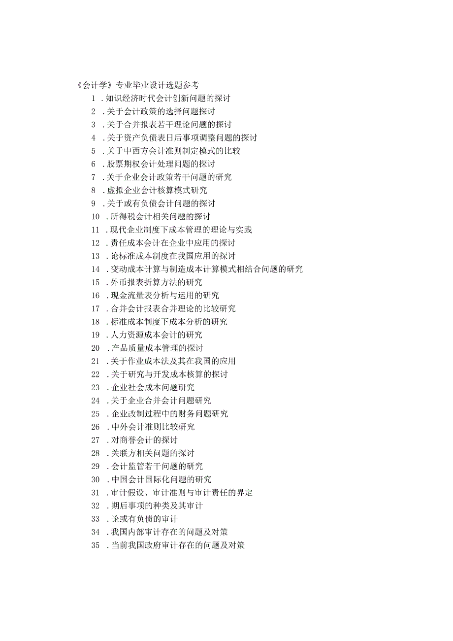 会计学专业毕业论文选题参考.docx_第1页