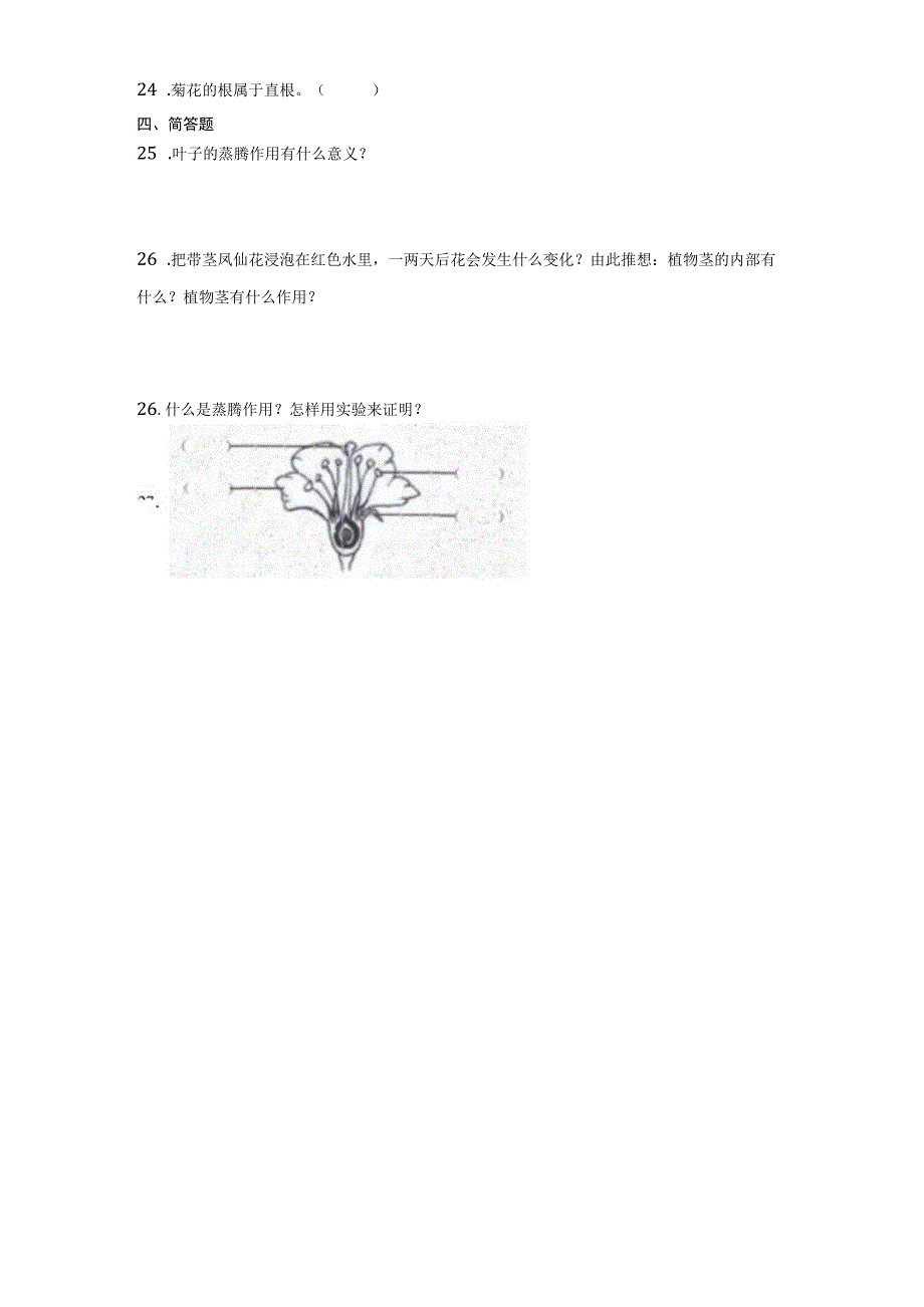 青岛版（五四制）三年级上册科学第一单元综合测试卷《植物的“身体”》综合训练（含答案）.docx_第2页