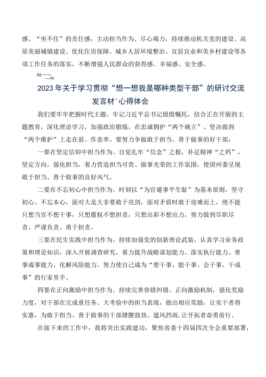 深入学习2023年我是哪种类型干部交流发言材料、心得体会.docx_第3页