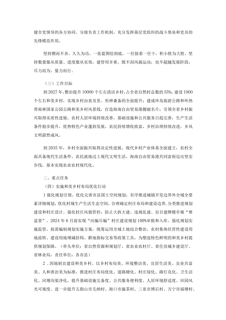 海南省深入学习浙江“千万工程”经验高质量推进宜居宜业和美乡村建设实施方案(2023—2027年).docx_第2页