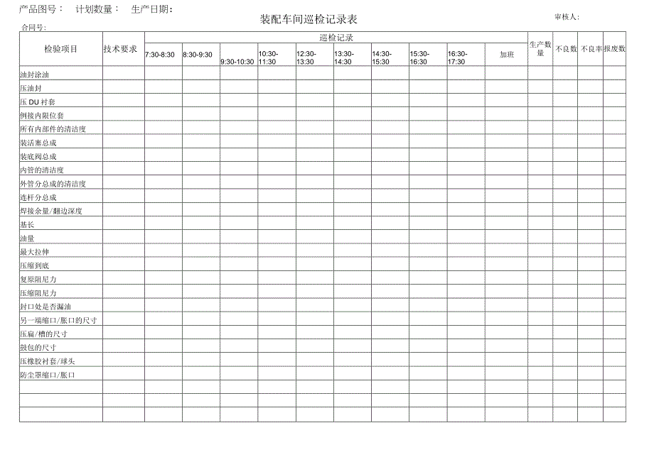 装配检验记录日报表.docx_第1页