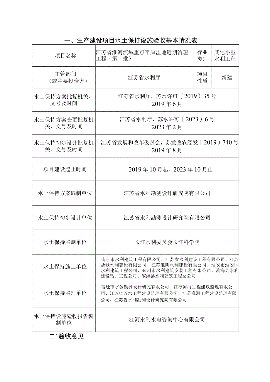 江苏省淮河流域重点平原洼地近期治理工程（第二批）水土保持设施验收鉴定书.docx_第1页