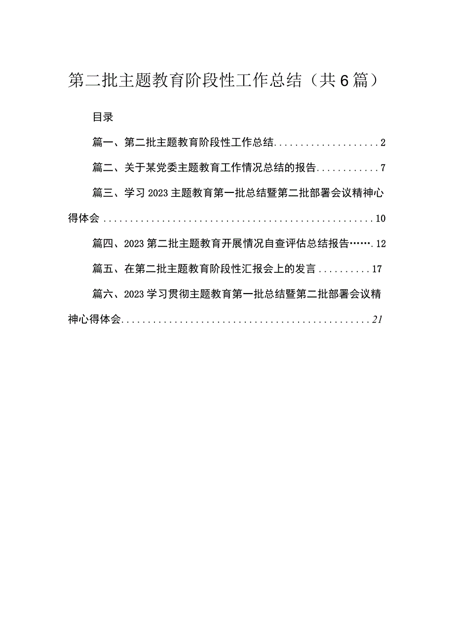 第二批专题阶段性工作总结（共6篇）.docx_第1页