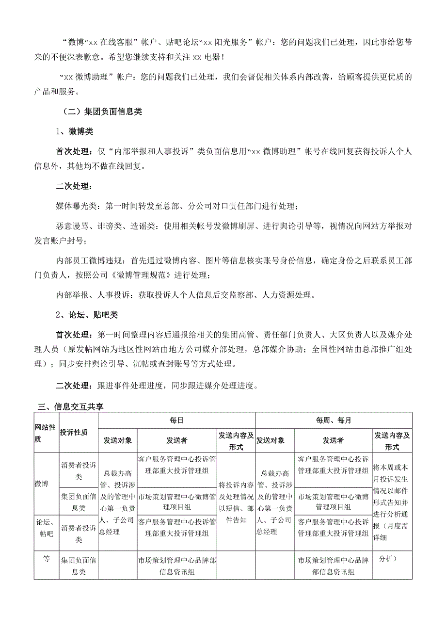 (XX企业)互联网自媒体网络投诉管理内部处理制度.docx_第3页