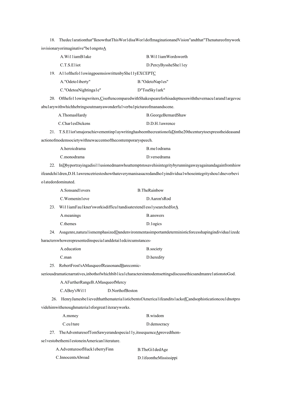 2015年04月自学考试00604《英美文学选读》试题和答案.docx_第3页