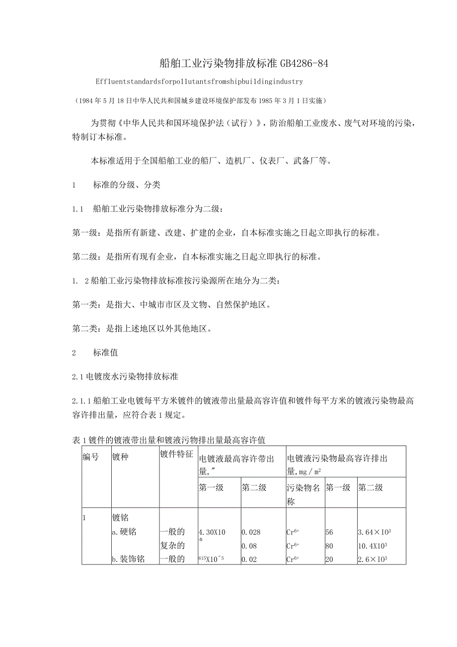 GB4286-84船舶工业污染物排放标准.docx_第1页