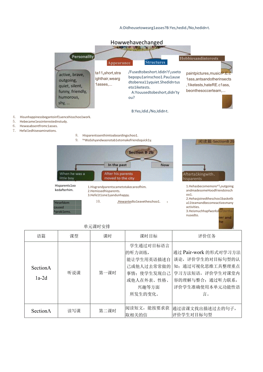 Section B 1a -1e 大单元教学设计Unit 4 I used to be afraid of the dark.docx_第2页